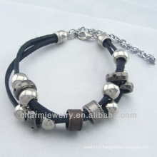 2014 new fashion custom leather bracelet with charms BGL-049